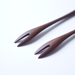 日式木製甜點叉（胡桃木）A018-1 第6張的照片