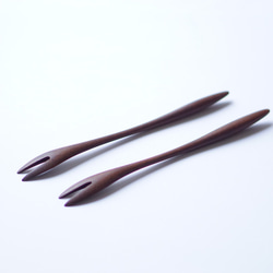 日式木製甜點叉（胡桃木）A018-1 第5張的照片