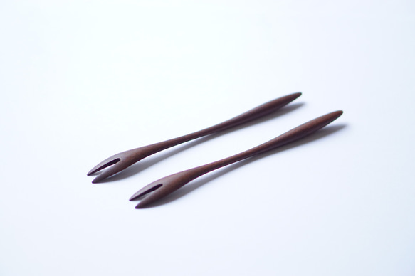 日式木製甜點叉（胡桃木）A018-1 第5張的照片