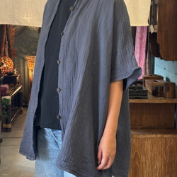 シャツ ドルマン 　半袖　ダブルガーゼ コットン 綿 無地 カラー 男女兼用 ユニセックス レディース　メンズ　柔らかい 9枚目の画像