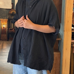 シャツ ドルマン 　半袖　ダブルガーゼ コットン 綿 無地 カラー 男女兼用 ユニセックス レディース　メンズ　柔らかい 5枚目の画像