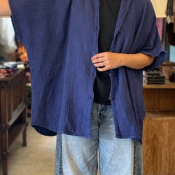 シャツ ドルマン 　半袖　ダブルガーゼ コットン 綿 無地 カラー 男女兼用 ユニセックス レディース　メンズ　柔らかい 10枚目の画像