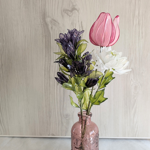 ◇大切な人へ心を結ぶ仏花◇アメリカンフラワー・ディップアート▷春の