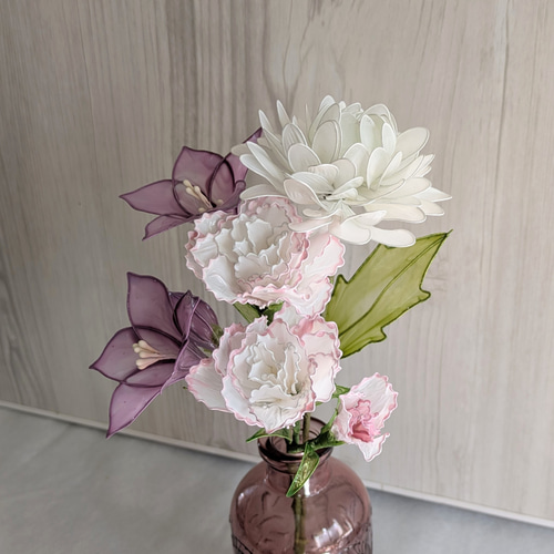 ◇大切な人へ心を結ぶ仏花◇アメリカンフラワー・ディップアート▷春の