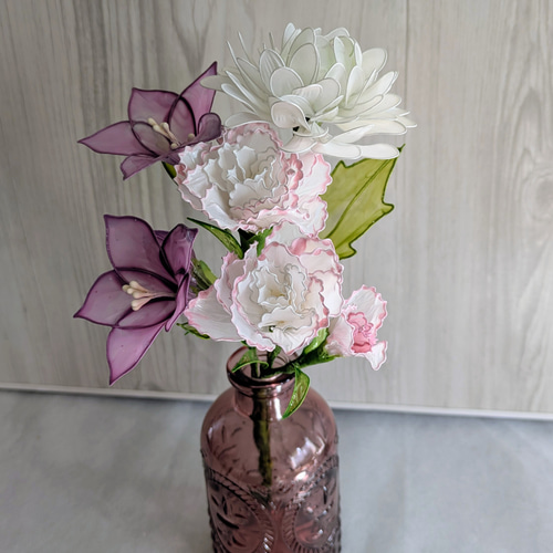 ◇大切な人へ心を結ぶ仏花◇アメリカンフラワー・ディップアート▷春の