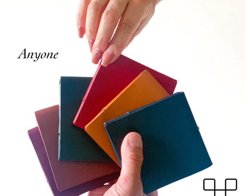 TEN'I 縫製、金具の無い、修理無縁の一枚革 極薄財布 二つ折り財布