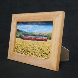 ポストカードLサイズ額縁付き【菜の花畑を走る小湊鉄道】 2枚目の画像