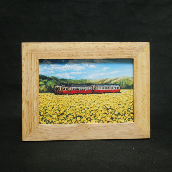 ポストカードLサイズ額縁付き【菜の花畑を走る小湊鉄道】 15枚目の画像