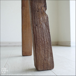 オールドチーク無垢材 大型ベンチN205cm 長椅子 古材家具 ダイニングベンチ 一枚板 椅子 一点物 世界三大銘木 6枚目の画像