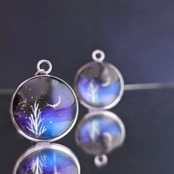 三日月の空に想いをよせて 雪夜の贈り物 夜空❄月夜❄星空ブルー