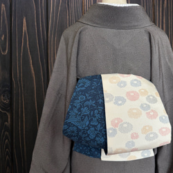 絹お着物リメイク パッチワーク*17 大人の兵児帯 半幅帯 長尺