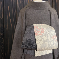 絹お着物リメイク*小紋でお仕立て致しました大人の兵児帯、半幅