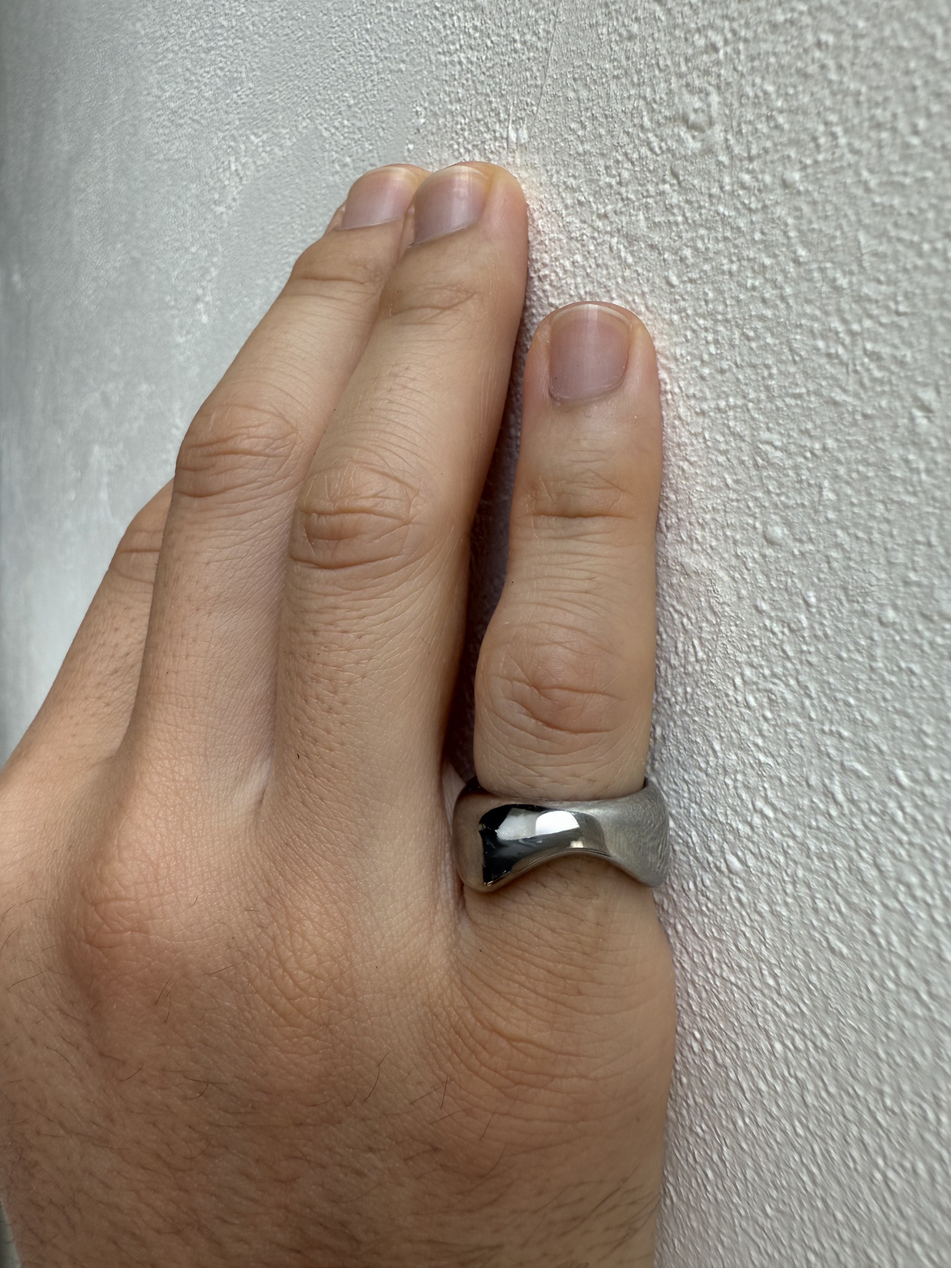 《ゴツかわ・一点物》ハンドメイドステンレスリング