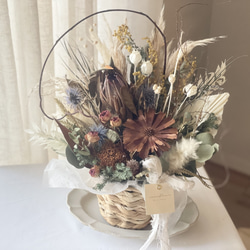 スターチスのナチュラルスワッグ】ドライフラワー スワッグ ブーケ