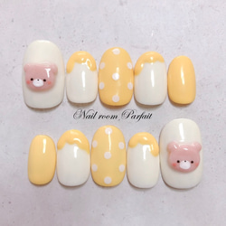 ぷっくりうさちゃんネイル♡ アニマルネイル 3Dネイル かわいいネイル