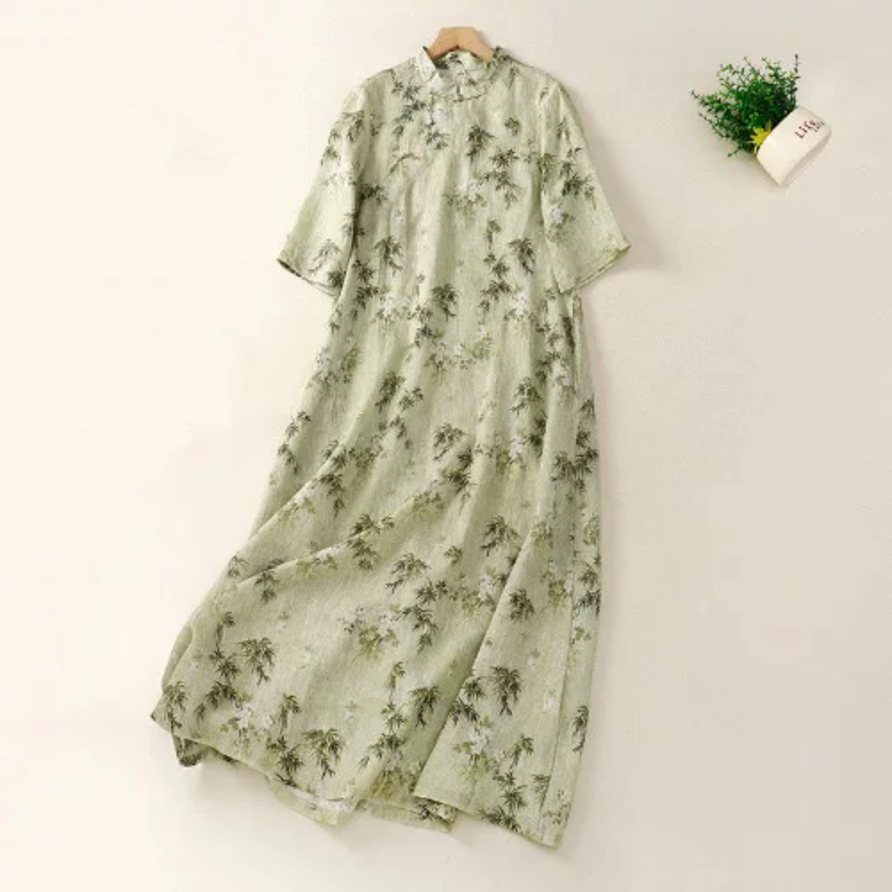 夏 のワンピース、コットンリネンワンピース、綿麻ワンピース、コットンワンピース