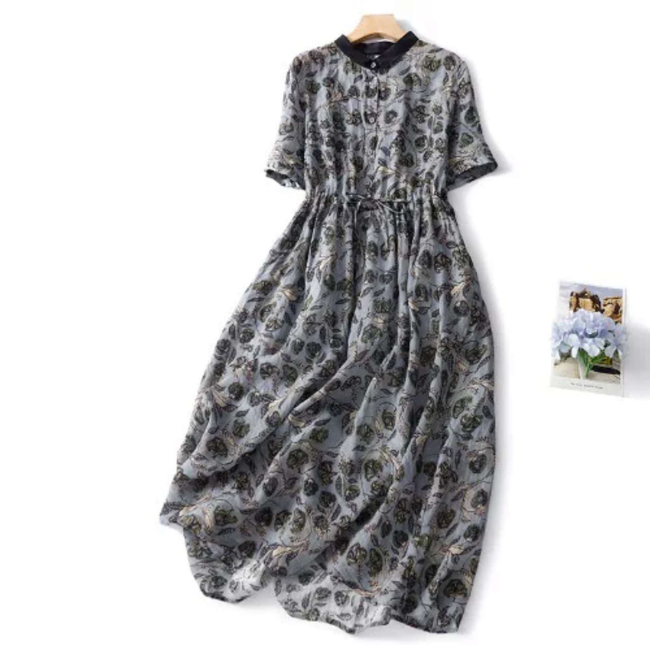 夏 のワンピース、コットンリネンワンピース、綿麻ワンピース、コットンワンピース