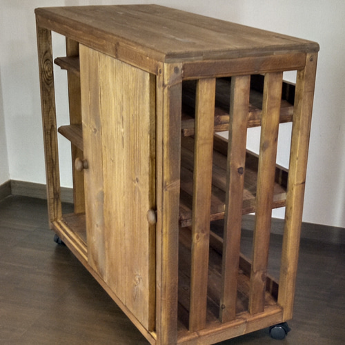 オークヴィレッジ　キャビネット　ワゴン　 天然木　無垢材 オークヴィレッジ キャビネット ワゴン 天然木 無垢材 オーク