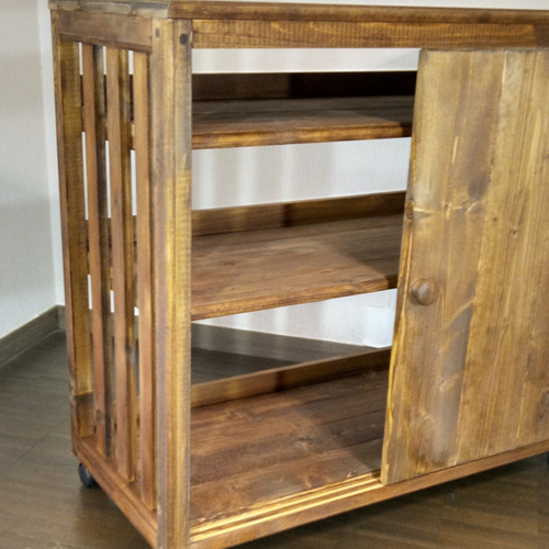 オークヴィレッジ　キャビネット　ワゴン　 天然木　無垢材 オークヴィレッジ キャビネット ワゴン 天然木 無垢材