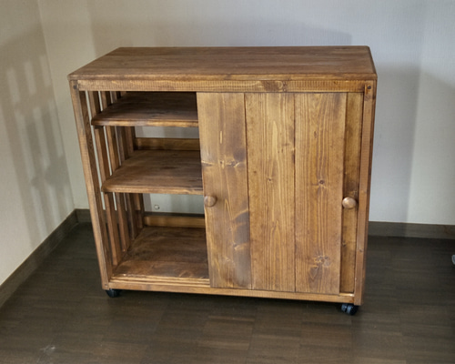 サイズオーダー可！２枚大扉キャビネット●ナチュラルブラウン天然木無垢材●受注製作 サイズオーダー可！2枚大扉キャビネット○ナチュラルブラウン天然木