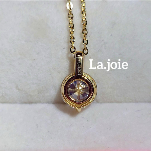 最高品質 GOLD【2ct】モアサナイト 人工ダイヤ 2点留め ネックレス