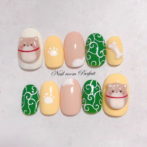 3dネイルパーツ ネイル パーツ アニマル ミニチュア もっちり柴犬ネイル♡ アニマルネイル 3Dネイル かわいいネイル