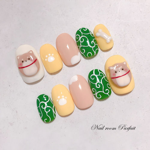 もっちり柴犬ネイル♡ アニマルネイル 3Dネイル かわいいネイル ネイル