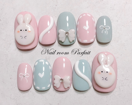 3dネイルパーツ うさぎ ねこ アニマル ネイルパーツ ミニチュア ____🐰 🩲 🎀 🦢 おぱんちゅ祭り🫶🏻🩷🩵🤍 #おぱんちゅ #お