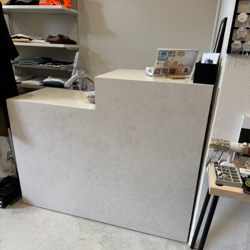カウンター ハンドメイド 店舗什器シリーズ】石っぽいレジカウンター モルタル風カウンター 受付
