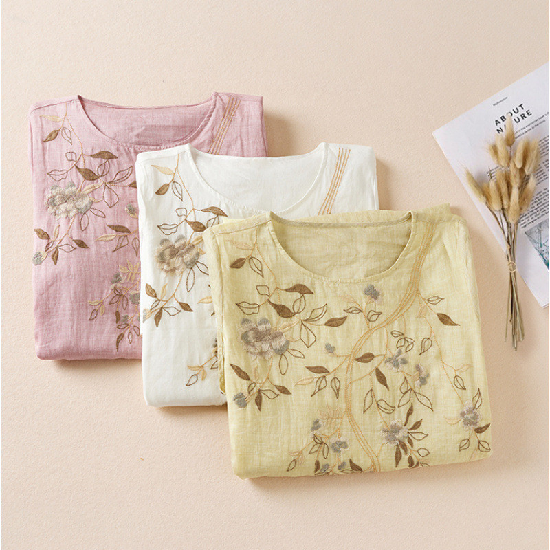 文芸的な刺繍ワンピース  返品・交換可】品質最優先25-185