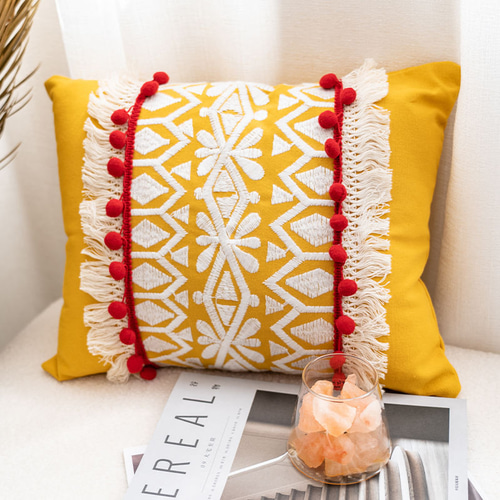 即納【技術と刺繍のアート作品】クッションカバー・シャングリラ