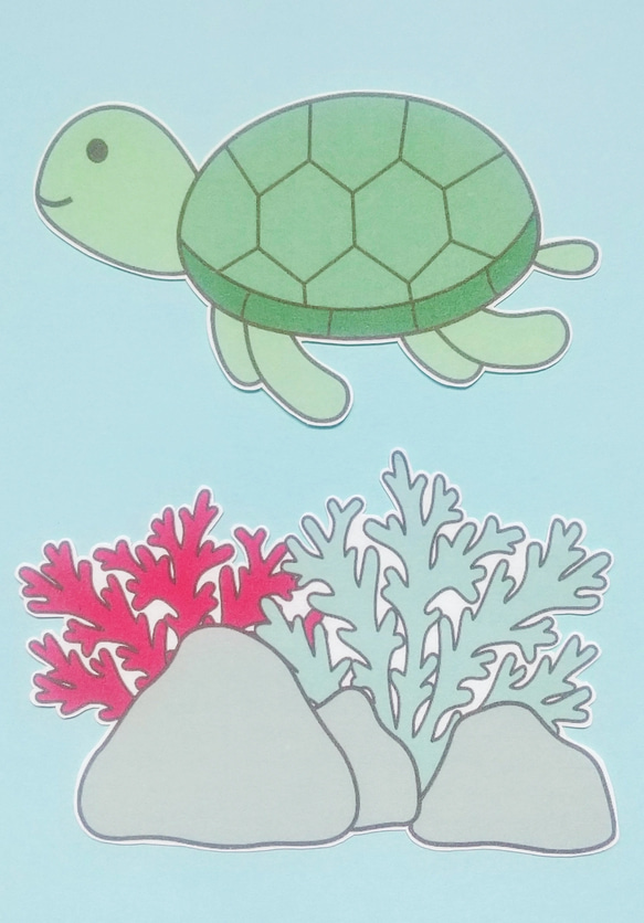 海の生き物　パネルシアター　サイズ変更可　海　保育教材　隠れん坊　クイズ 海の日　夏　8月　7月　知育玩具　手作り玩具 7枚目の画像