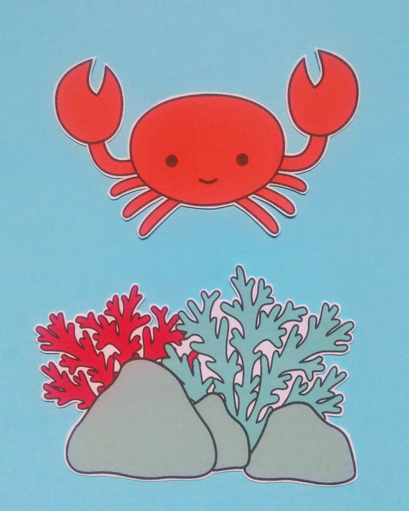 海の生き物　パネルシアター　サイズ変更可　海　保育教材　隠れん坊　クイズ 海の日　夏　8月　7月　知育玩具　手作り玩具 5枚目の画像