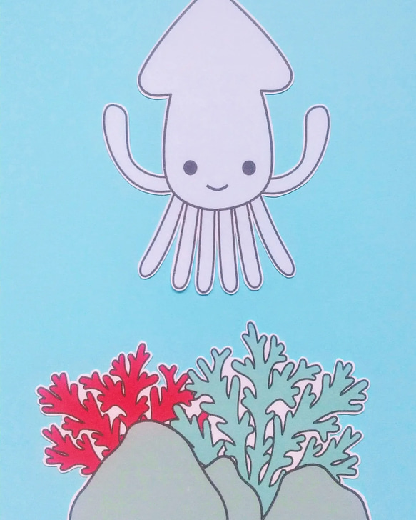 海の生き物　パネルシアター　サイズ変更可　海　保育教材　隠れん坊　クイズ 海の日　夏　8月　7月　知育玩具　手作り玩具 3枚目の画像