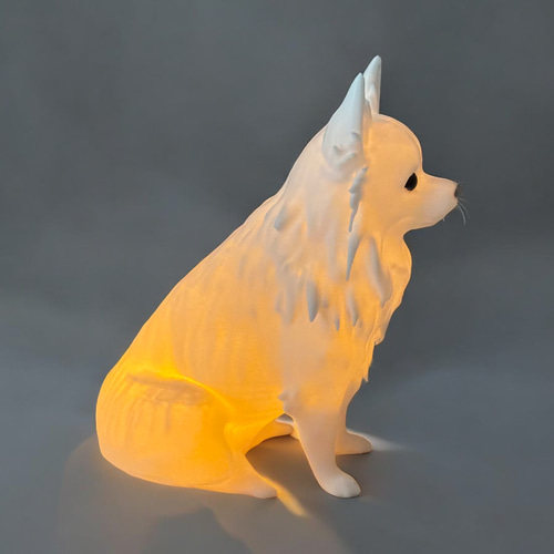 チワワ 光るインテリアオブジェ 明滅式LEDキャンドルライト 電池式