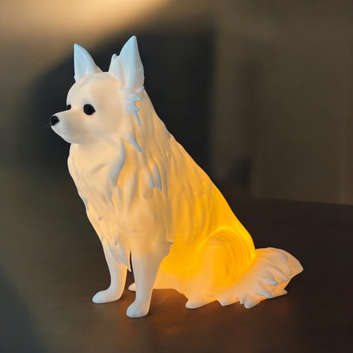 y247様❤チワワ お祝い オブジェ♡ チワワ 光るインテリアオブジェ 明滅式LEDキャンドルライト 電池式
