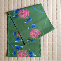 Vあきベスト&ギャザースカートのセットアップ★カーキ色紫陽花 10枚目の画像