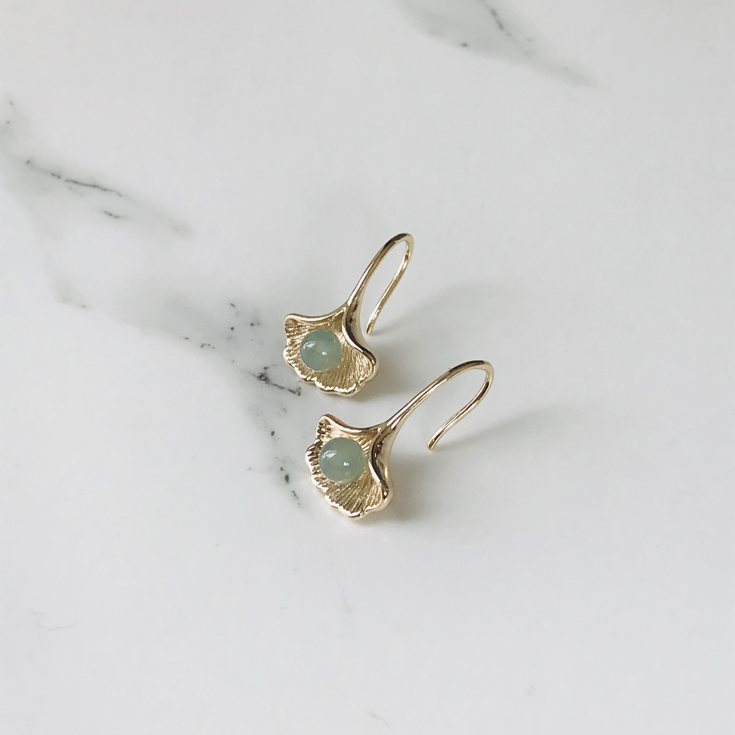 [P51-001] ジェイド　JADE  ヒスイ　本翡翠　ピアス　　天然石　一点物　グアテマラ産　s925  リーフ