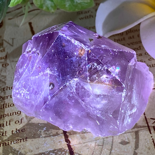 カコクセナイト タビュラー 紫水晶 アメジスト 結晶 原石 ラフ