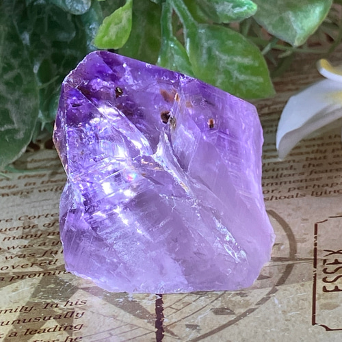 カコクセナイト タビュラー 紫水晶 アメジスト 結晶 原石 ラフストーン