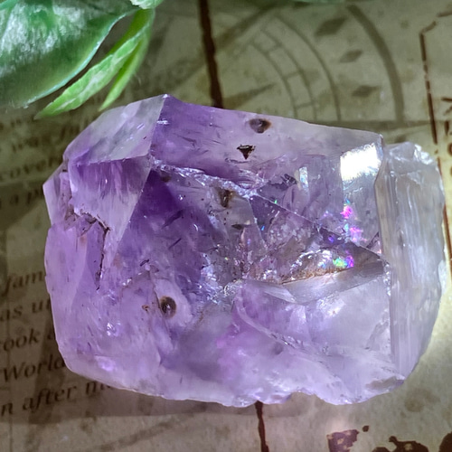 カコクセナイト タビュラー 紫水晶 アメジスト 結晶 原石 ラフストーン