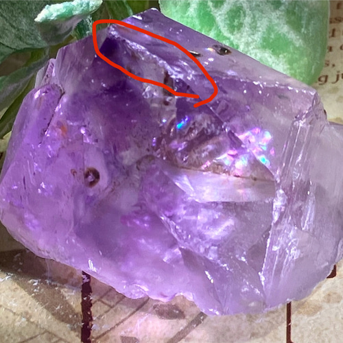 カコクセナイト タビュラー 紫水晶 アメジスト 結晶 原石 ラフストーン