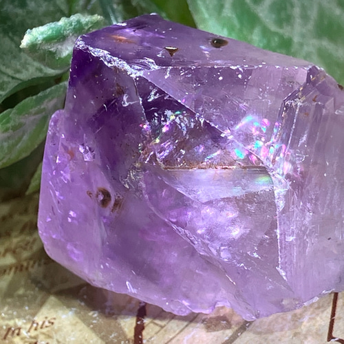 カコクセナイト タビュラー 紫水晶 アメジスト 結晶 原石 ラフストーン