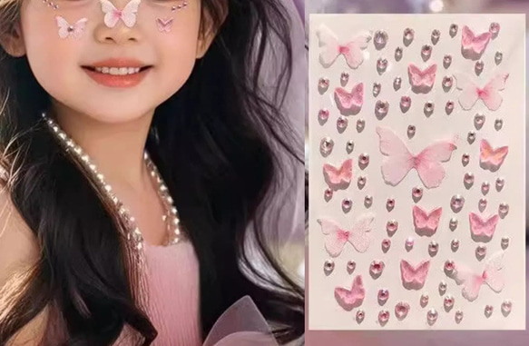 蝶々シール 5枚入り 貼るだけ 蝶 バタフライ 女の子 入園 入学 キッズ デザインシール 6枚目の画像