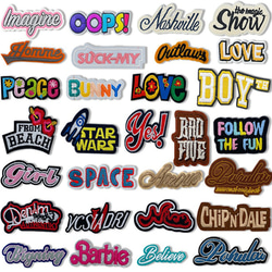 英字 29種類 29枚 ワッペン 英語 LOVE 入学 入園 アップリケ 刺繍 アイロン接着 アイロンワッペン 1枚目の画像