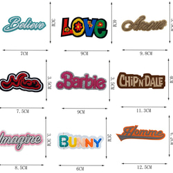 英字 29種類 29枚 ワッペン 英語 LOVE 入学 入園 アップリケ 刺繍 アイロン接着 アイロンワッペン 2枚目の画像