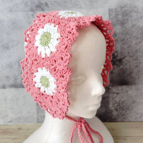 ヘッドドレス レース 手編み 編み物 クロシェ バブーシュカ ヘア