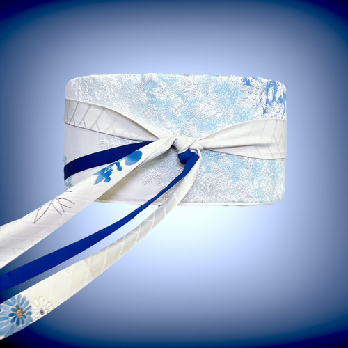 銀糸煌めくサッシュベルト W 65〜95cm 帯 着物リメイク 70205 銀糸煌めくサッシュベルト W 65〜95cm 帯 着物リメイク 70205