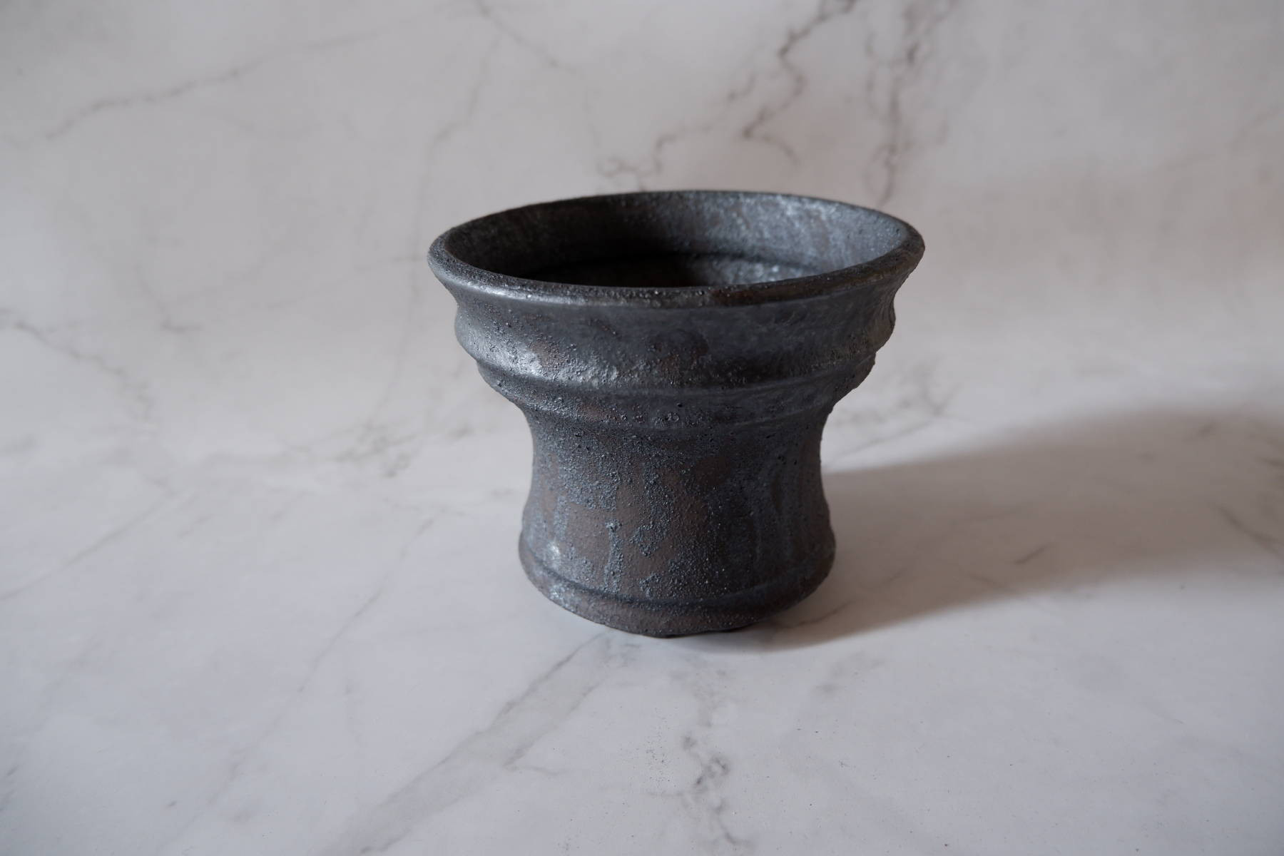 4.5号窯変黒鉢R149　塊根植物　多肉植物　アガベ　万年青　盆栽　植木鉢　作家鉢　鉢皿　沖縄