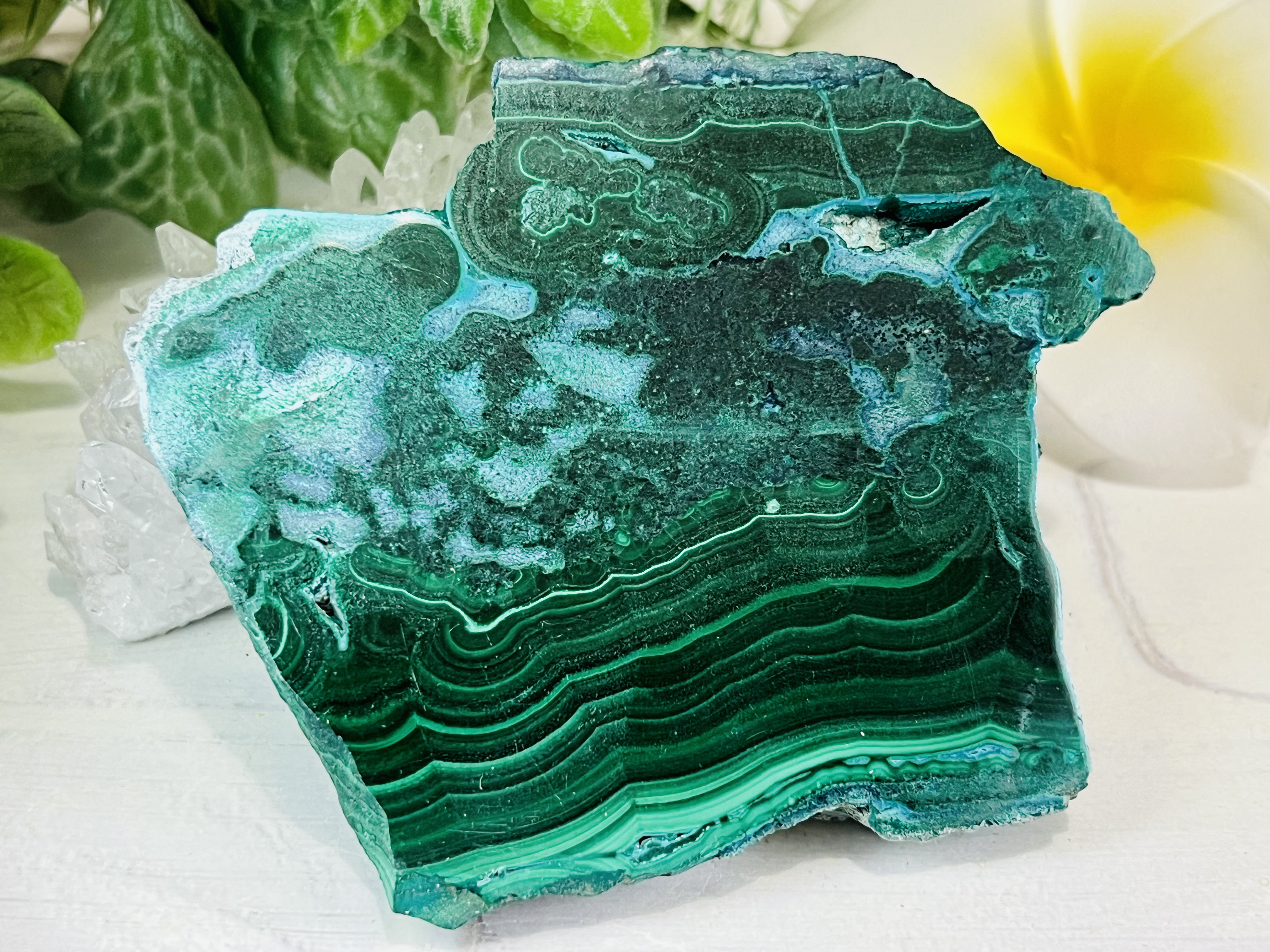 クリソコラ　マラカイト　ミックス　珪孔雀石　ポリッシュ　プレート